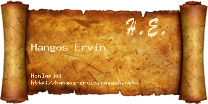 Hangos Ervin névjegykártya