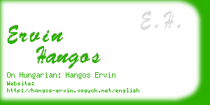 ervin hangos business card